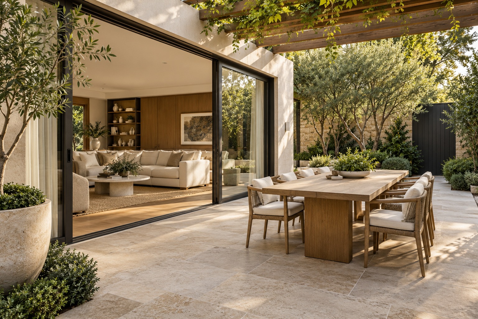 Original illustrative courtyard and living space